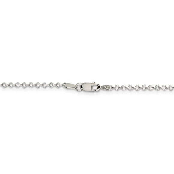 Sterling Silver 2mm Solid Rolo Chain Anklet, 10 Inch - Picture 3 of 5